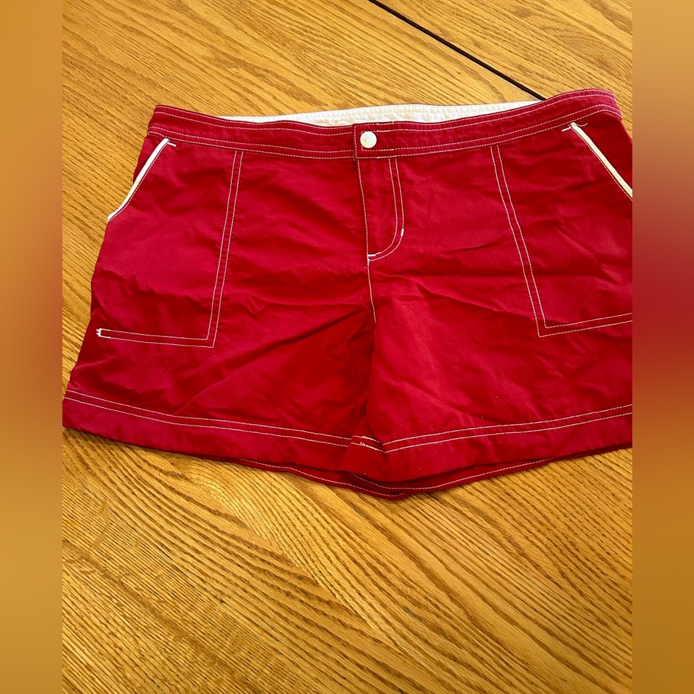 Lifeguard red shorts. Nice pockets. Snap and front zipper all good
